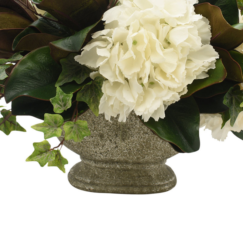 Hydrangea And Magnolia Leaf Arrangement