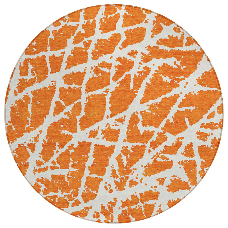Tapis intérieur / extérieur Kyrie avec envers antidérapant, Rond 8 pi