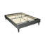 Grand lit contemporain tapissier avec pieds tournés, gris anthracite et noir