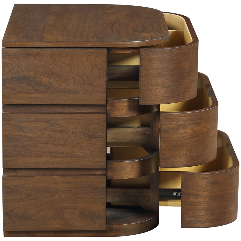 Table de chevet en bois massif Annalise, Brun