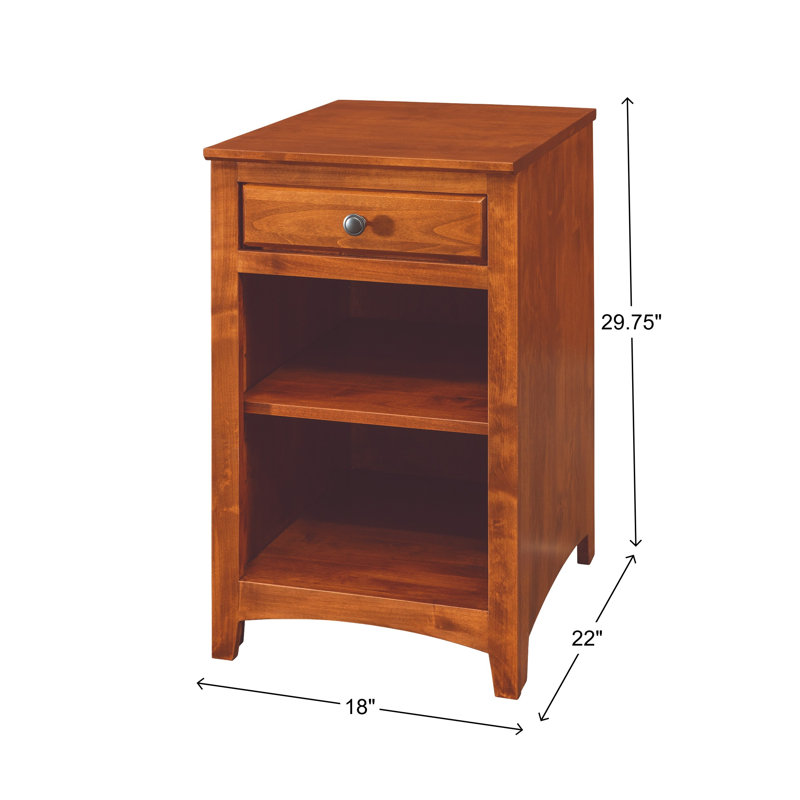 Rangement de bureau en bois massif Malani, Cerise antique
