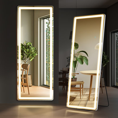 Miroir de plancher rectangulaire en métal Hameed