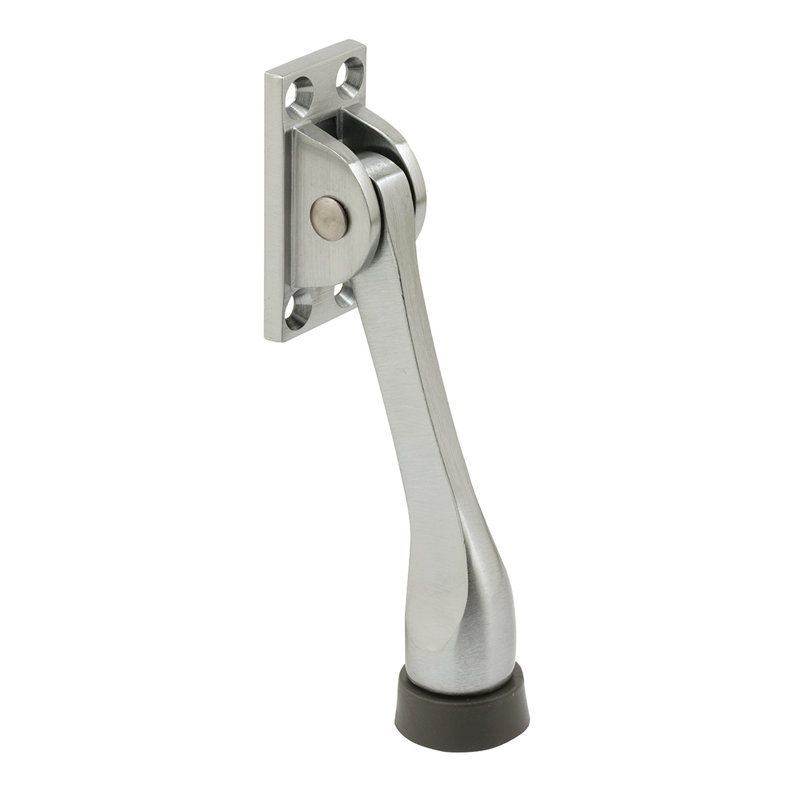 Chrome Heavy Duty Kick Down Door Holder with Rubber Tip