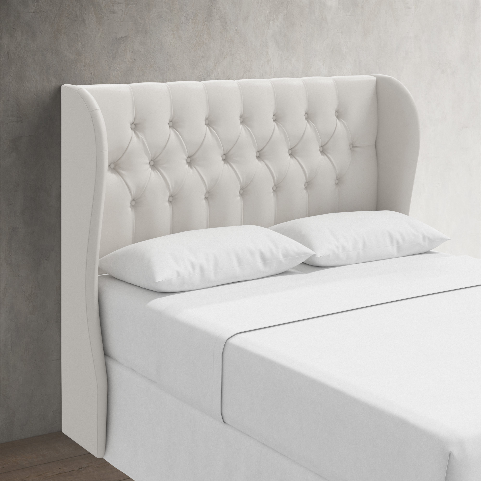 Tomey Upholstered Headboard, Twin, Bella Light Gray Performance Velvet