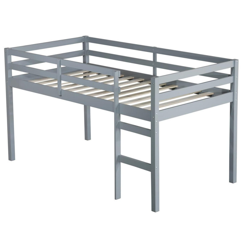 Lit mezzanine pour enfants avec échelle, Lit simple, Blanc