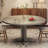 Round Dining Table for 4, 47 Inches Dining Room Table with Wooden Base, Circle Kitchen Dinner Table for Dining Room, Kitchen, Living Room (Table Only)-1741752711