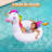 2-Pack Flamingo Unicorn Pool Float - Fun Floaties Inflatable Swimming Pool Tubes Toys Party Decorations, Summer Vacation Lake Beach Floaty Swim Rings Raft Lounger For Adults & Kids