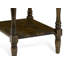 Ensemble de lit pour grand lit 2 pièces - 1 lit plateforme avec tête de lit capitonnée en tissu de lin brun capitonné et 1 table de chevet - Table de chevet à finition jacobine patinée-1918885437-1918885439