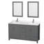 Sheffield 72" Freestanding Double Bathroom Vanity with Quartz Top with 24" Mirrors-1219985823-1255959645-1255985610