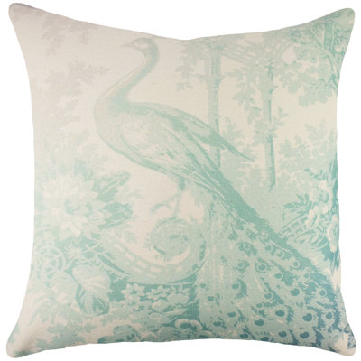 Peacock Cotton Throw Pillow