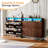 47.2 Inch Wide Slatted 4 Flip Drawers 1 Compartment Storage LED Light Shoe Cabinet-651651954