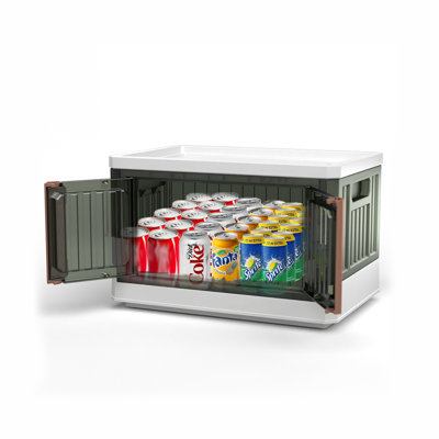 With lid,wheels and foldable stackable storage box, multifunctional storage box with door