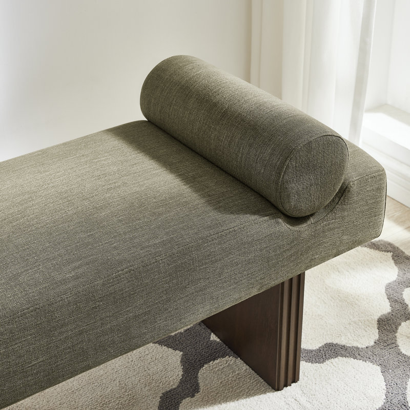  Brooke Contemporary Upholstered Bench, Green, Green