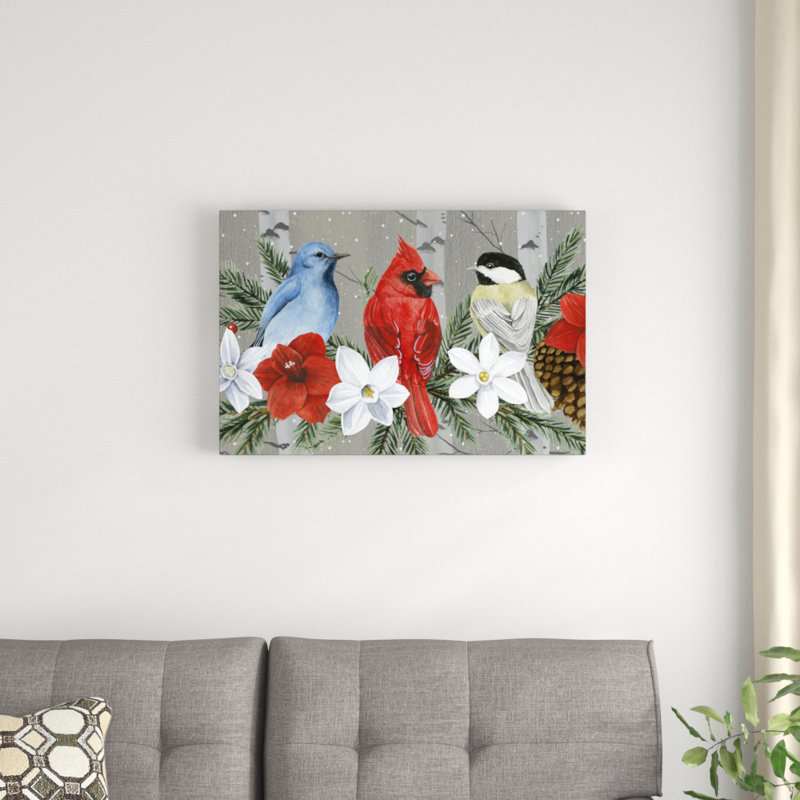 Birch Birds Collection D by Grace Popp - Graphic Art Print, 51cm H x 76cm W, Wrapped Canvas