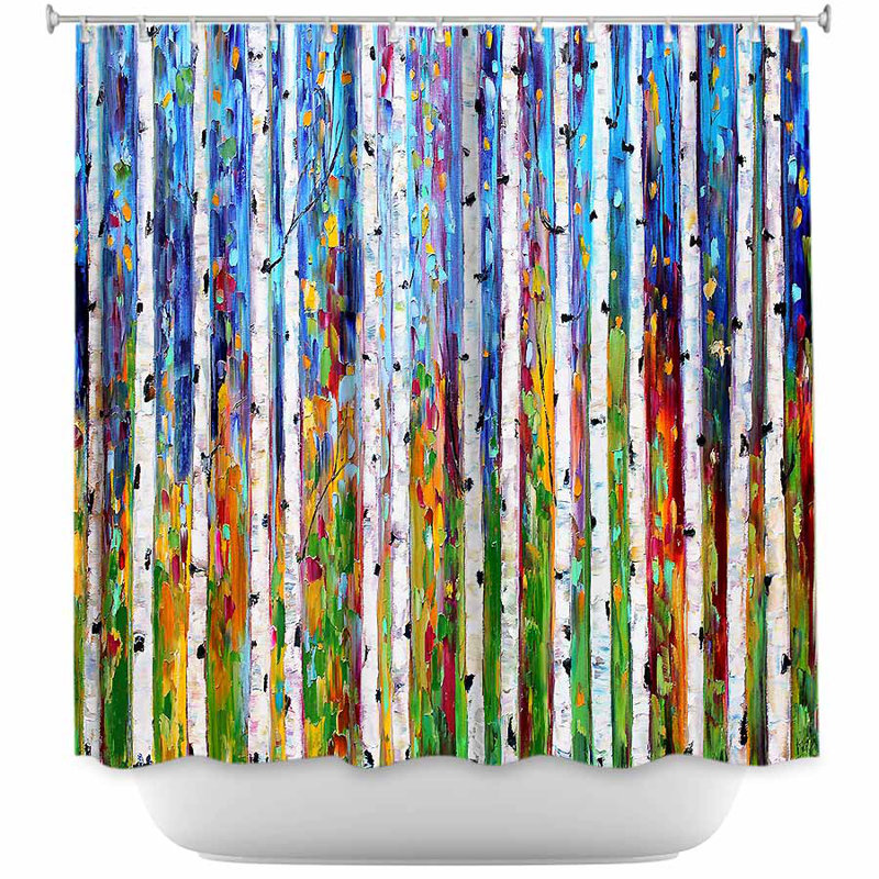 Celentano Autumn Birch Trees I Single Shower Curtain