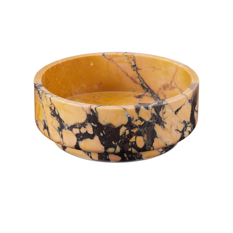 Digby Handmade Purple Breccia Decorative Bowl, 4" H x 10" W x 10" D