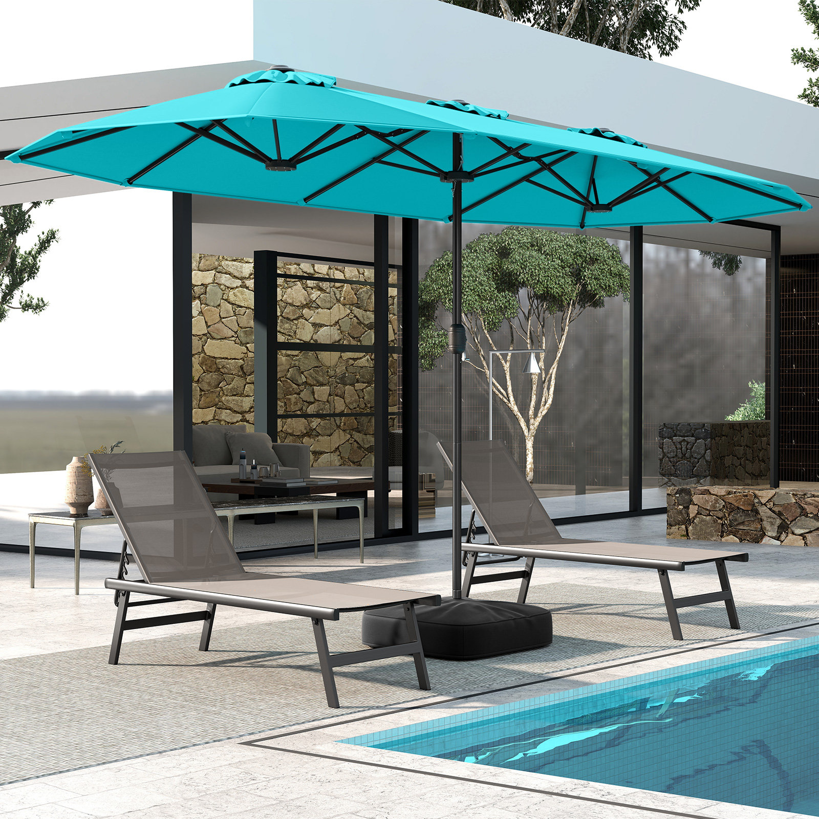 commercial heavy duty patio umbrellas 7.5 ft Heavy Duty High Wind Patio Umbrella: Commercial Grade, Ash Wood  Pole, Air Vent, UPF 50+ Windproof Red Market HAHD2832