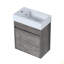 Meuble-lavabo mural 18 po avec lavabo en résine blanche et porte d'armoire à fermeture en douceur 18 po-121099678