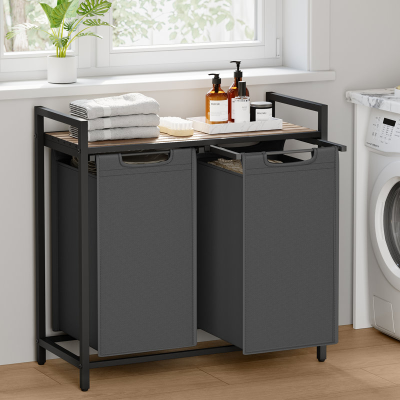 Panier à linge amovible 12,1 gallons Doulgas, Gris foncé