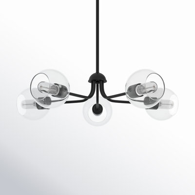 Mirianne 5 - Light Steel Dimmable Chandelier