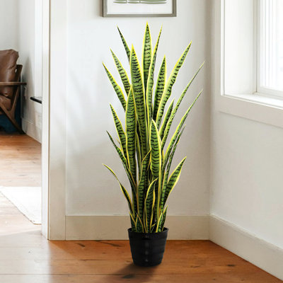 Plante de serpent artificielle Sansevieria en pot