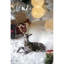 Cerf assis en mousse de velours 12,2 x 6,3 x 10,5 po