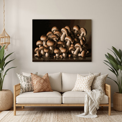 Vegetables Cremini Mushroom Brown Metal Wall Art