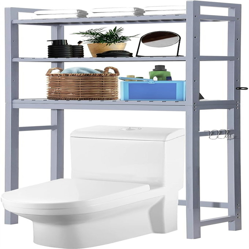 Tayim Bamboo Over The Toilet Storage, Gray