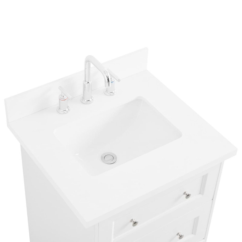 Nora 24" Freestanding Standard Single Bathroom Vanity with Top, White