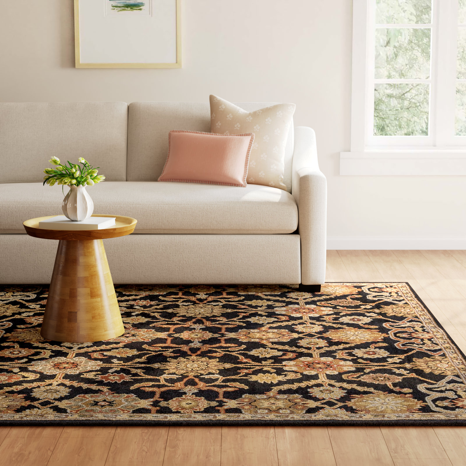 Redwood Hand Tufted Wool Black/Rust Red/Beige Rug, Rectangle 8' x 11'