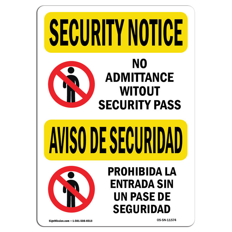Panneau de sécurité, H 18 po x l 12 po x P 0,1 po