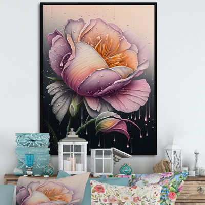 «Blooming Pink Rose Flowers», impression sur toile