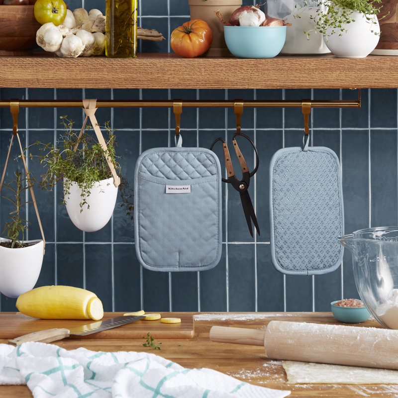 KitchenAid Asteroid Pot Holder 2-Pack Set,, Fog Blue