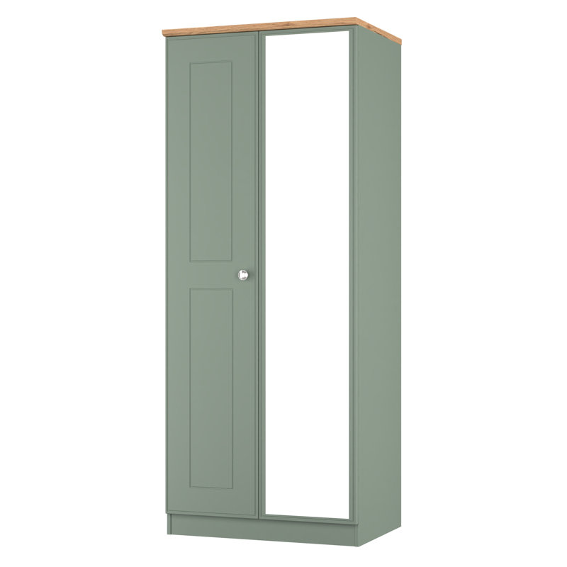 Taiyler Manufactured Wood Wardrobe, Reed Green/Riviera Oak