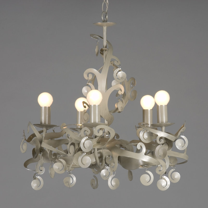 Dycus 5 - Light Candle Style Chandelier, Ivory
