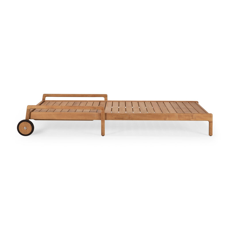 Jack Outdoor Teak Chaise Lounge