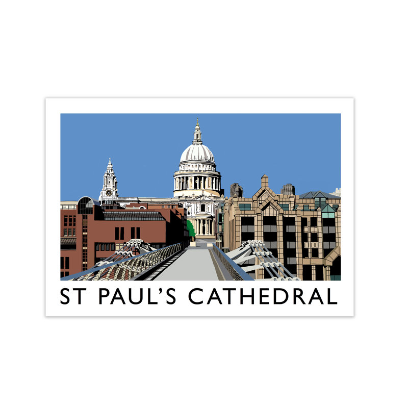 St Paul's Cathedral by Richard O'Neill - Print, 21cm H x 29.7cm W x 3cm D, Unframed