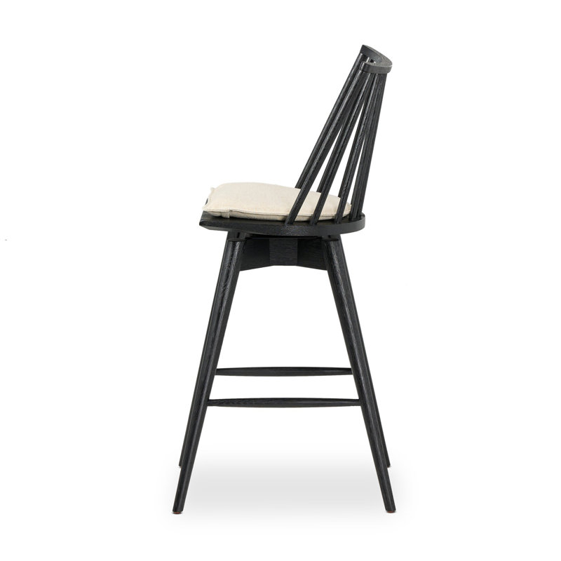 Lewis Swivel Bar Stool, Antwerp Natural/Linen Blend, Counter Stool (26.98" Seat Height)