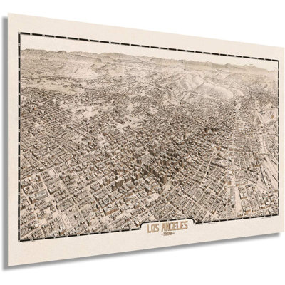 «1909 Los Angeles California Map», art mural sur papier