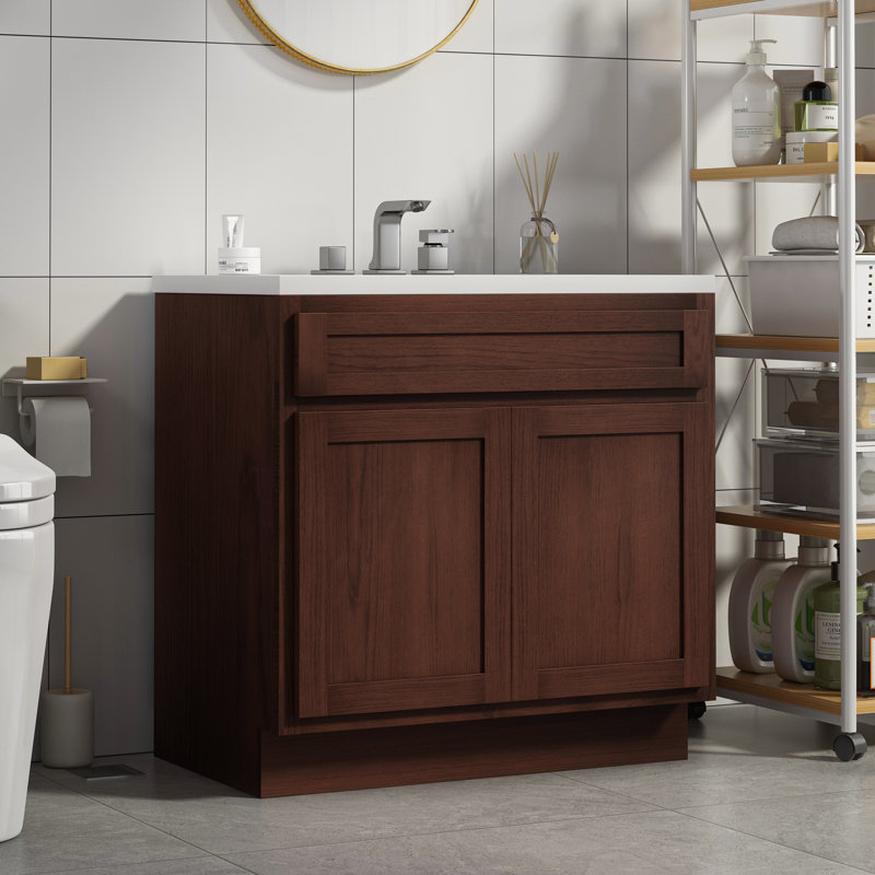 Base de meuble-lavabo simple Hibbitts 36 po seulement, Brun