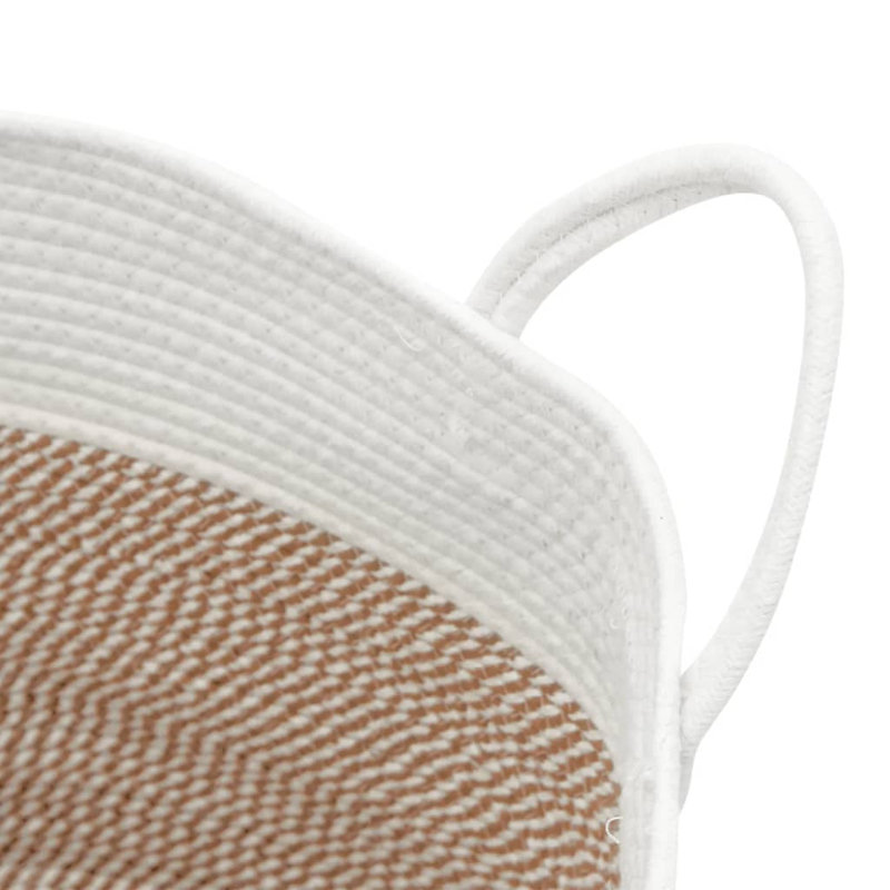 House Of Hampton Fabric Decorative Basket, Brown/White