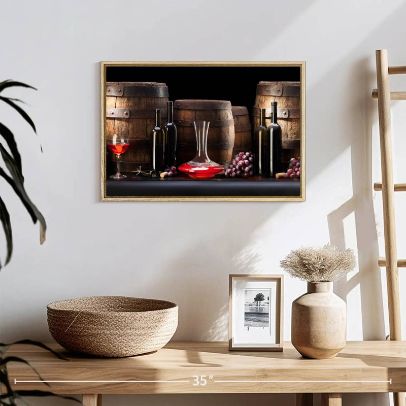 Réserve de vin, 19 po x 13 po, Cadre flottant en bois naturel