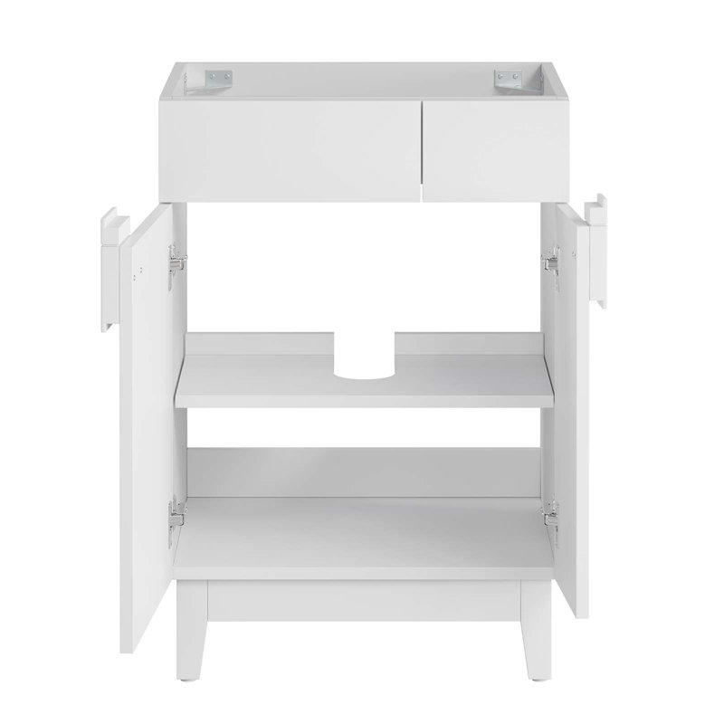 Miles White 24" Particleboard Bathroom Vanity Cabinet