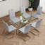 Table de salle à manger en verre de style moderne avec un design transparent élégant et une base de support durable-1104161084