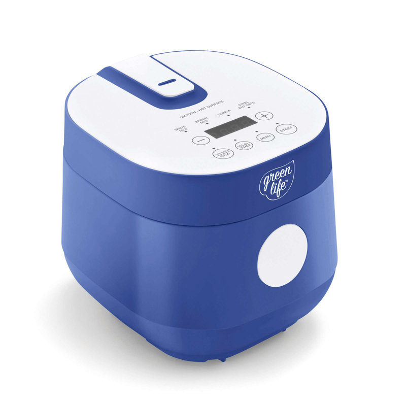 GreenLife Electrics Rice Cooker, Blue
