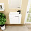 Petit meuble-lavabo de 22 po avec lavabo en céramique, fixation murale, porte à fermeture en douceur, style élégant pour salle de bain