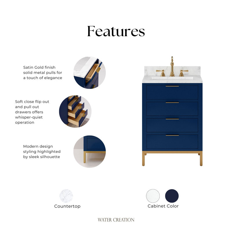 30'' W Single Vanity, Monarch Blue, 24", No