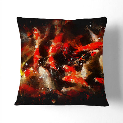 Many Fish Paint Splash Square Throw Cushion