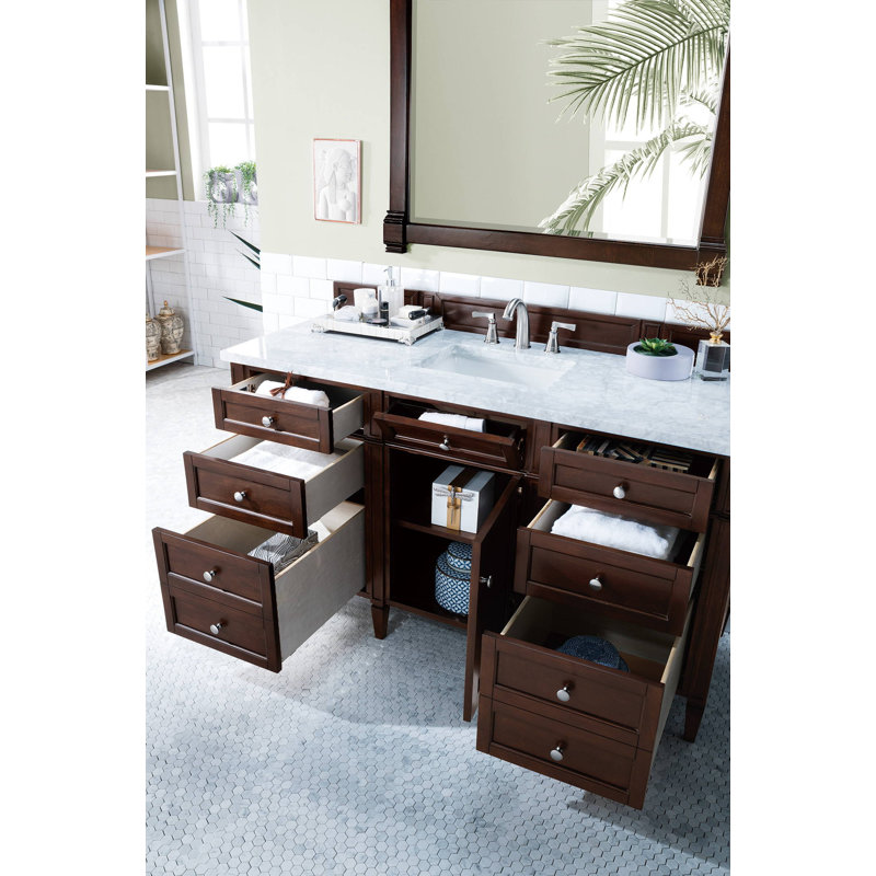 Brittany 60'' W Single Bathroom Vanity Base, Burnished Mahogany