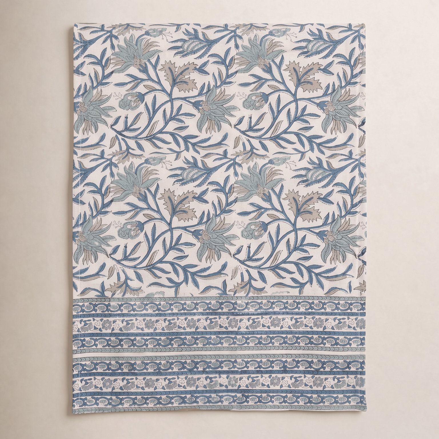 Floral Cotton Table Runner, 16"x72"